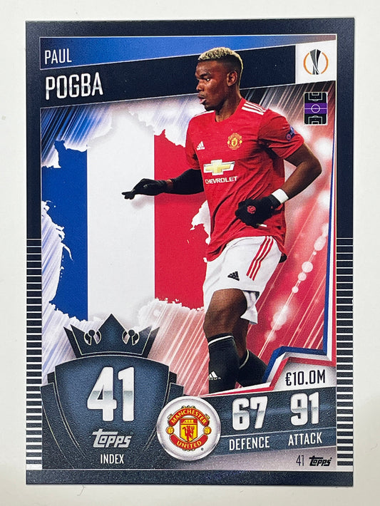 41. Paul Pogba (Manchester United) Football Card &#8211; Match Attax 101 2021 Card