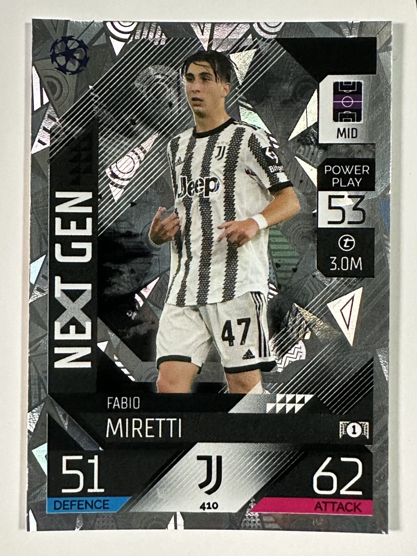 410 Fabio Miretti Next Gen (Juventus) Topps Match Attax 2022:2023 Card