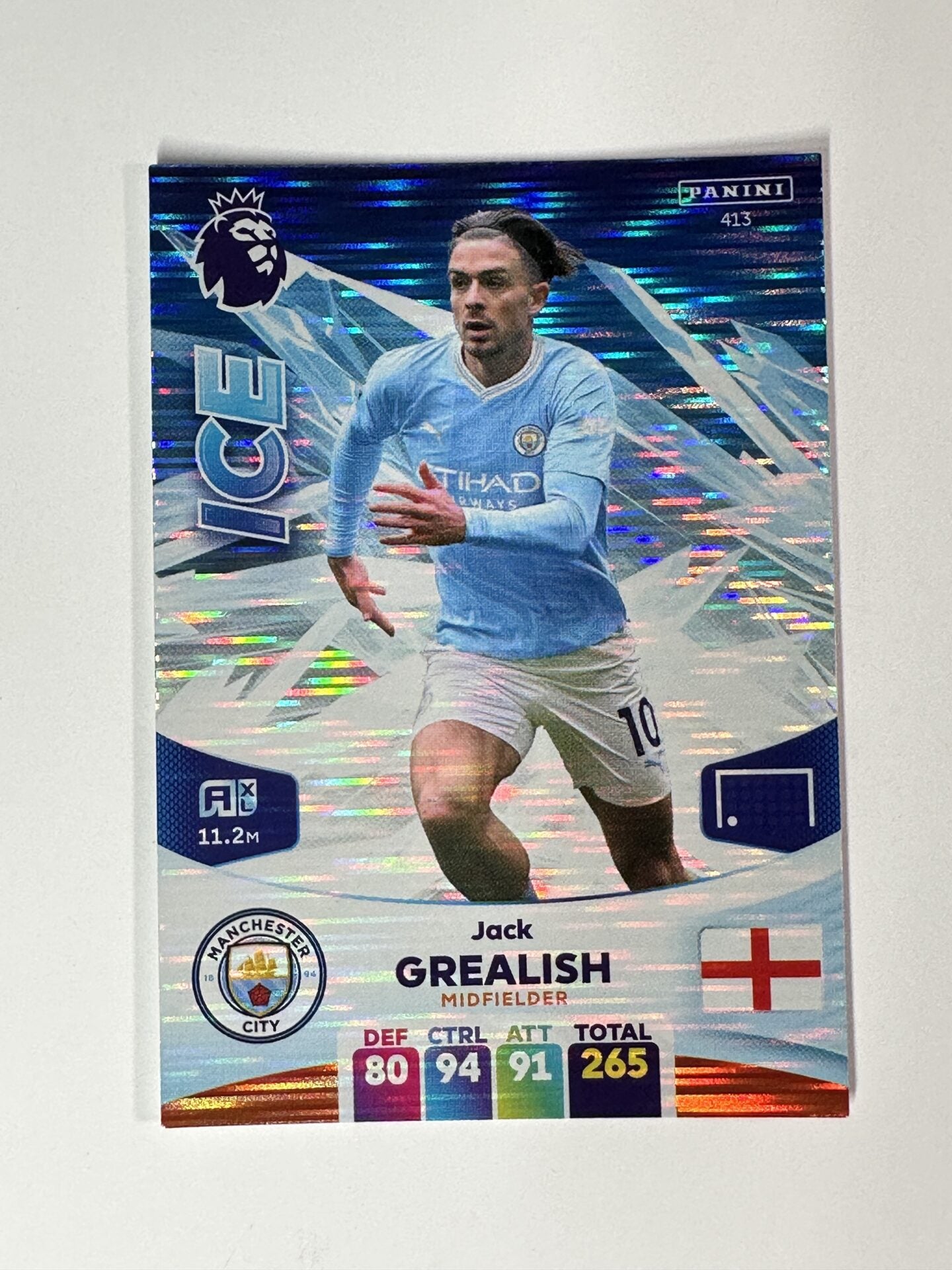 413 Jack Grealish Manchester City Ice Panini Premier League Adrenalyn XL 2024 Card