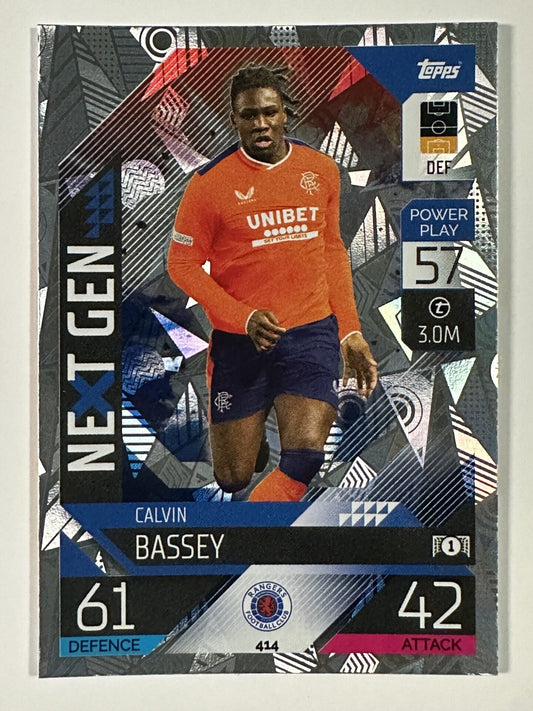 414 Calvin Bassey Next Gen (Rangers) Topps Match Attax 2022:2023 Card