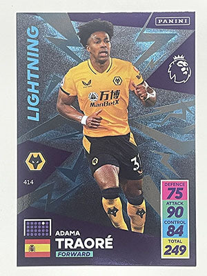 414.-Adama-Traore-Wolves-Lightning-Panini-Adrenalyn-XL-2021-22-Card-Football