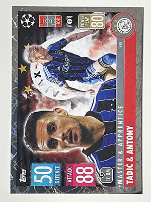 415.-Dusan-Tadic-Antony-Master-Apprentice-AFC-Ajax-Match-Attax-2021-22-Topps-Football-Card