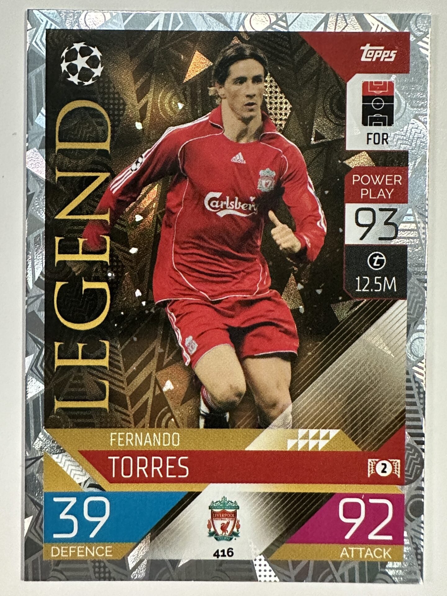 416 Fernando Torres Legend (Liverpool) Topps Match Attax 2022:2023 Card