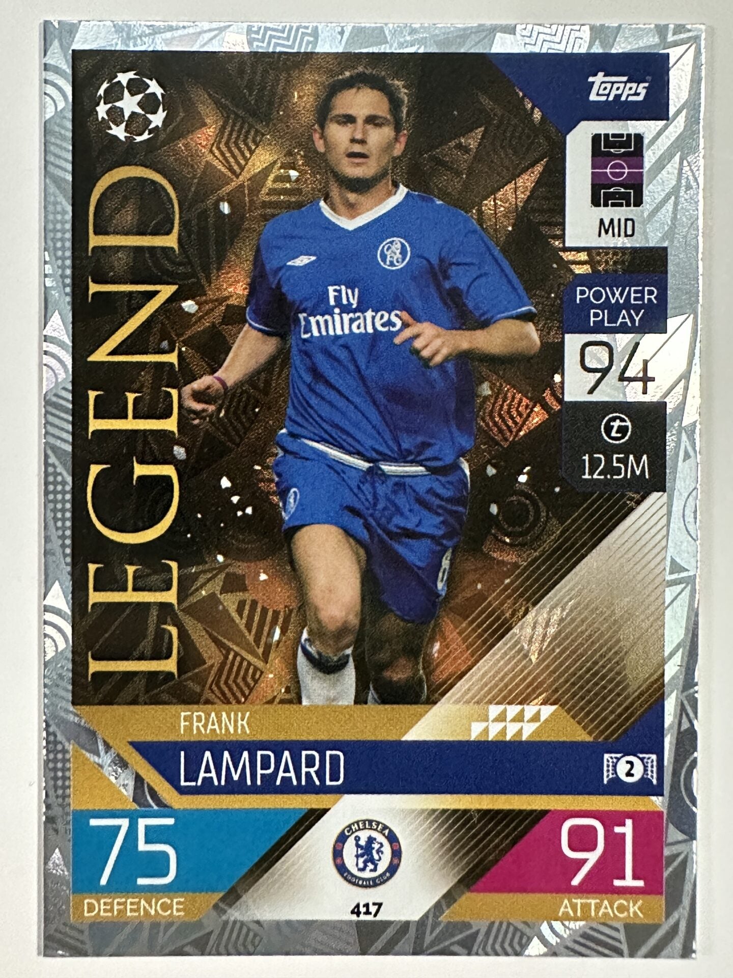 417 Frank Lampard Legend (Chelsea) Topps Match Attax 2022:2023 Card