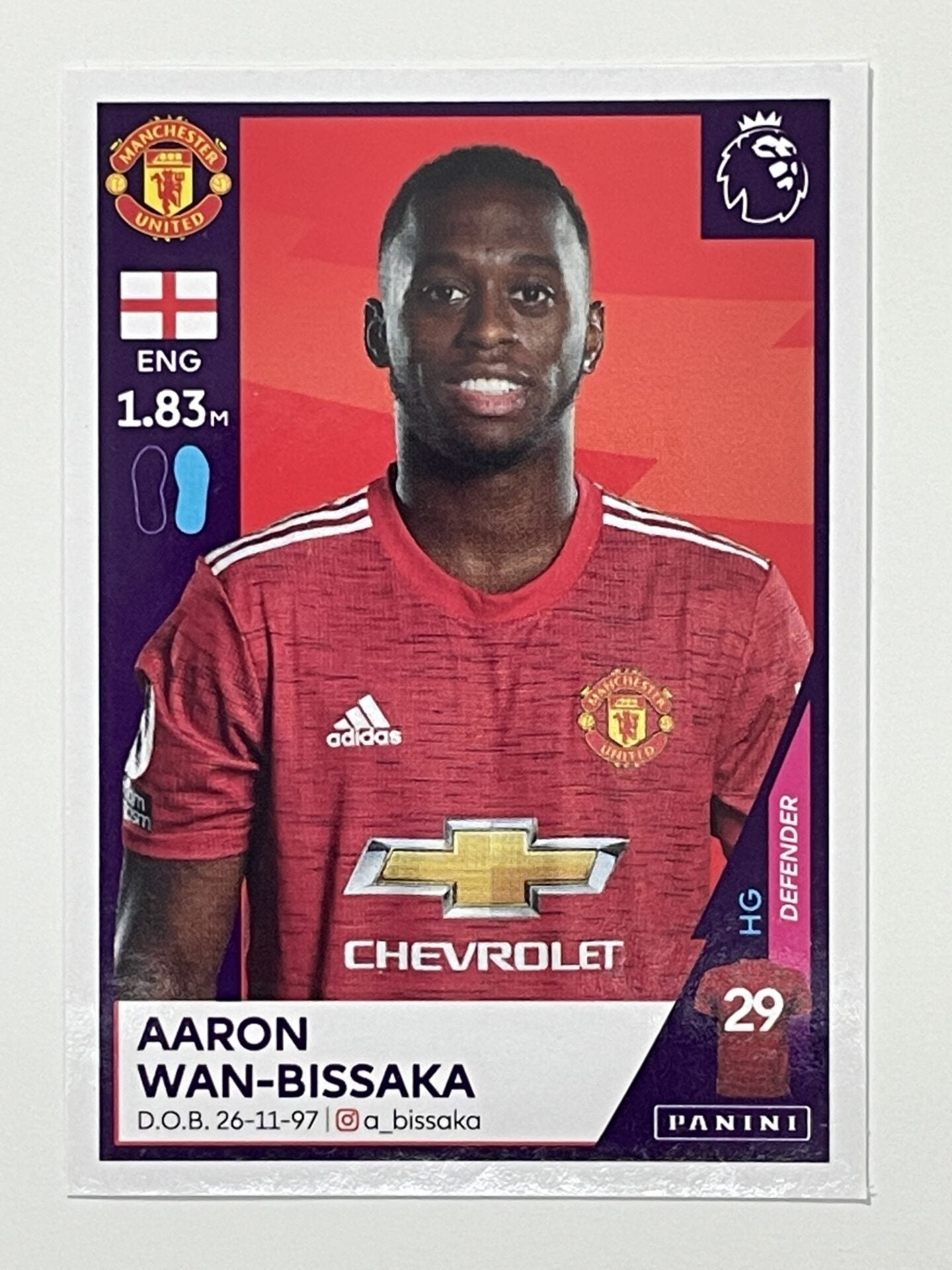 418 Aaron Wan-Bissaka Sticker Manchester United Premier League 2021 Football Sticker