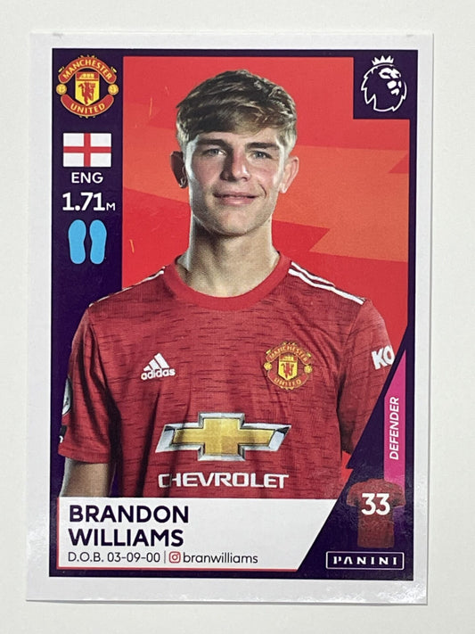 419 Brandon Williams Sticker Manchester United Premier League 2021 Football Sticker