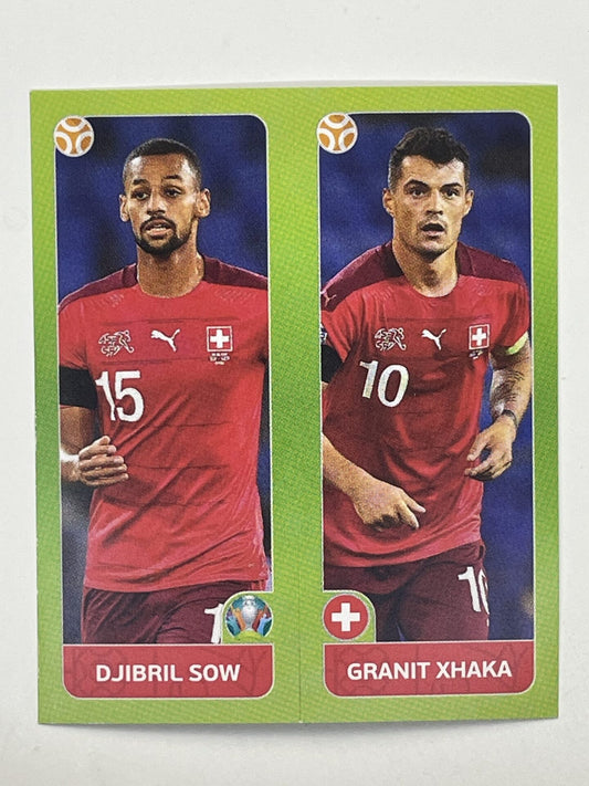 41a:b. Djibril Sow &#038; Granit Xhaka (Switzerland) &#8211; Euro 2020 Stickers