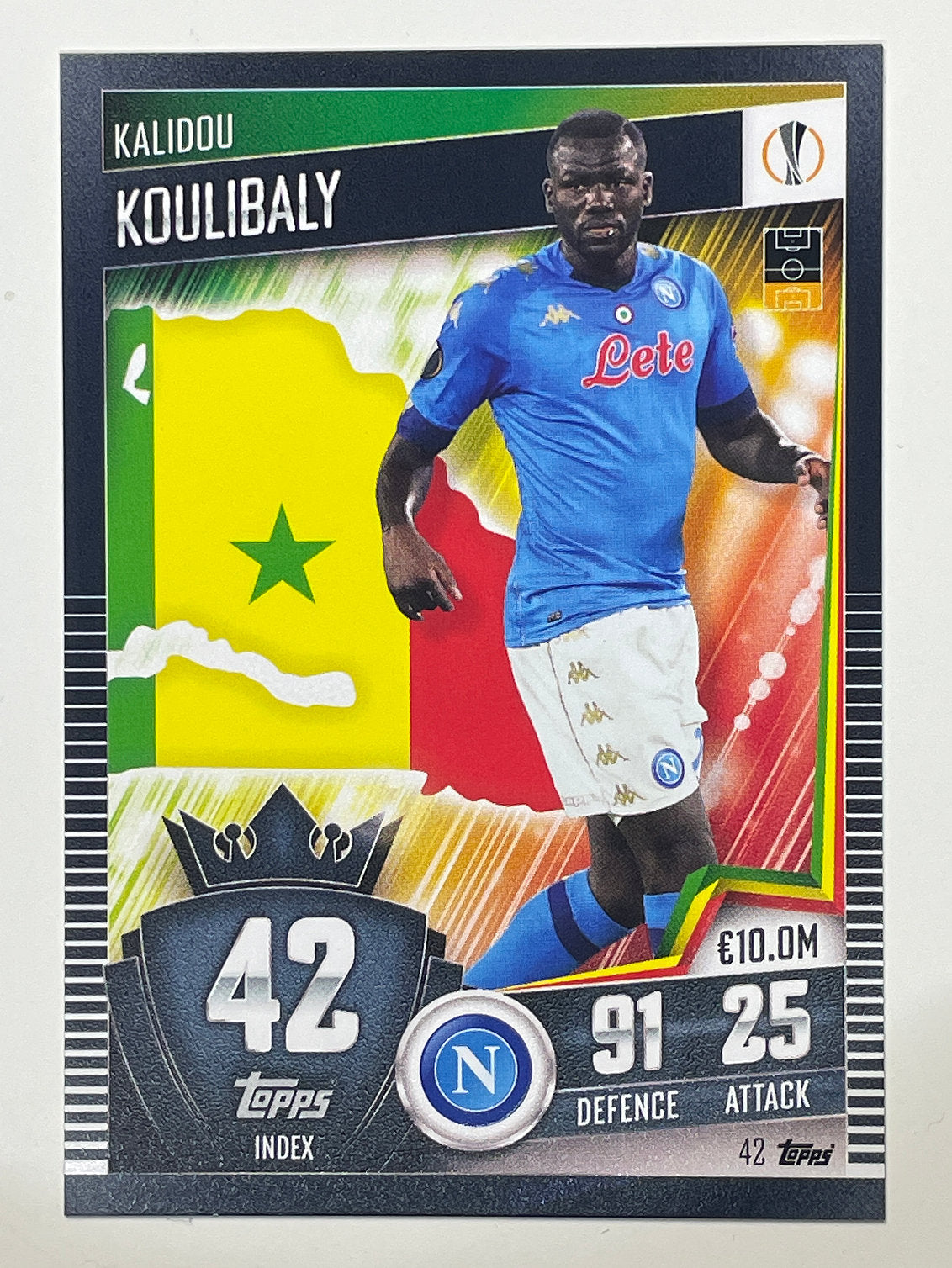 42. Kalidou Koulibaly (SSC Napoli) Football Card &#8211; Match Attax 101 2021 Card