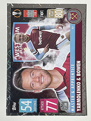 421.-Andrey-Yarmolenko-Jarrod-Bowen-Master-Apprentice-Match-Attax-2021-22-Topps-Football-Card