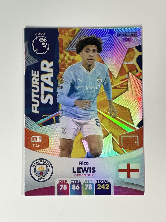 425 Rico Lewis Manchester City Future Star Panini Premier League Adrenalyn XL 2024 Card