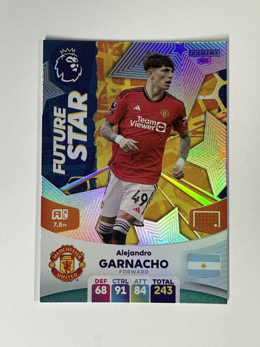 426 Alejandro Garnacho Manchester United Future Star Panini Premier League Adrenalyn XL 2024 Card