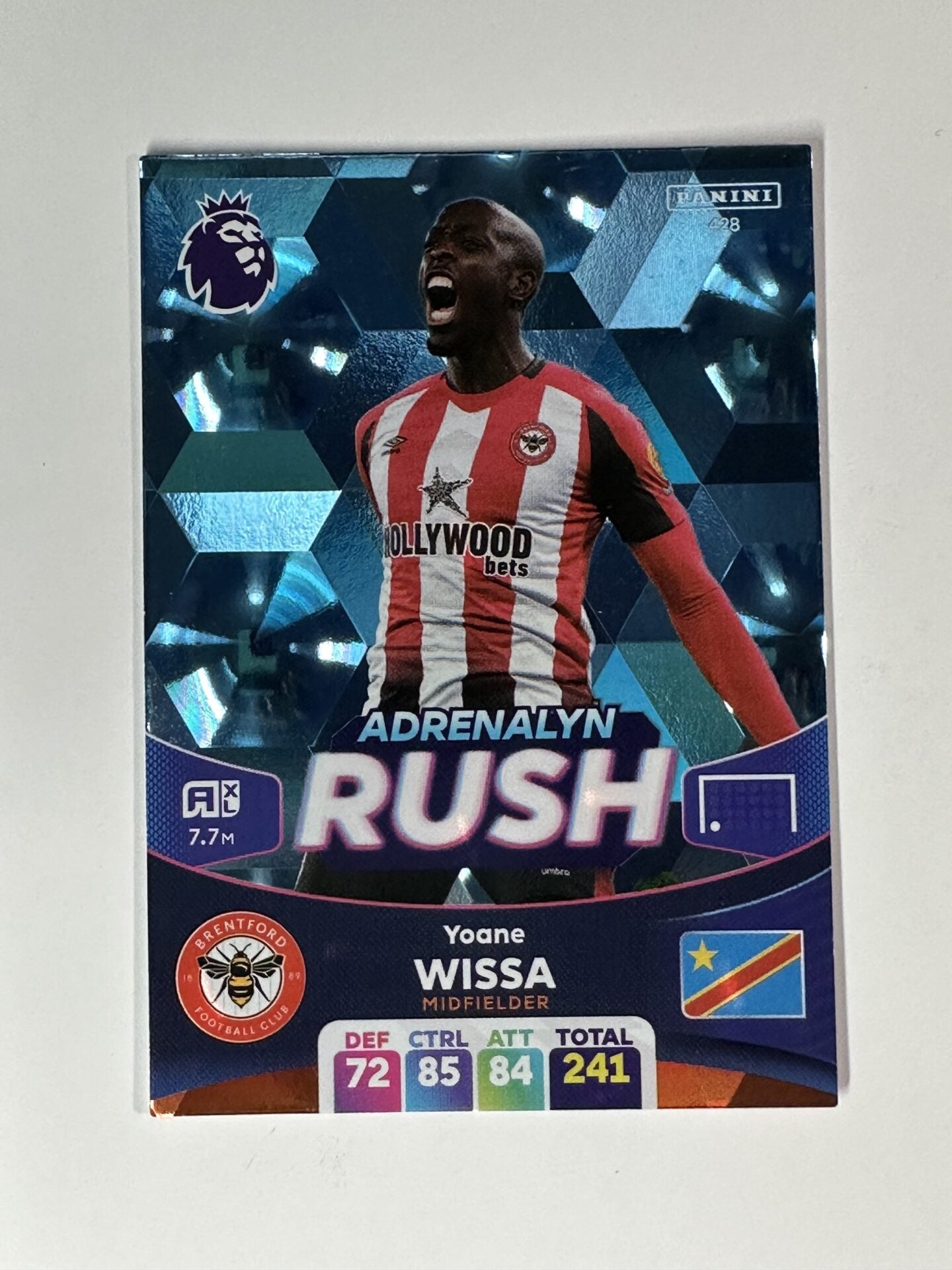 428 Yoane Wissa Brentford Adrenalyn Rush Panini Premier League Adrenalyn XL 2024 Card