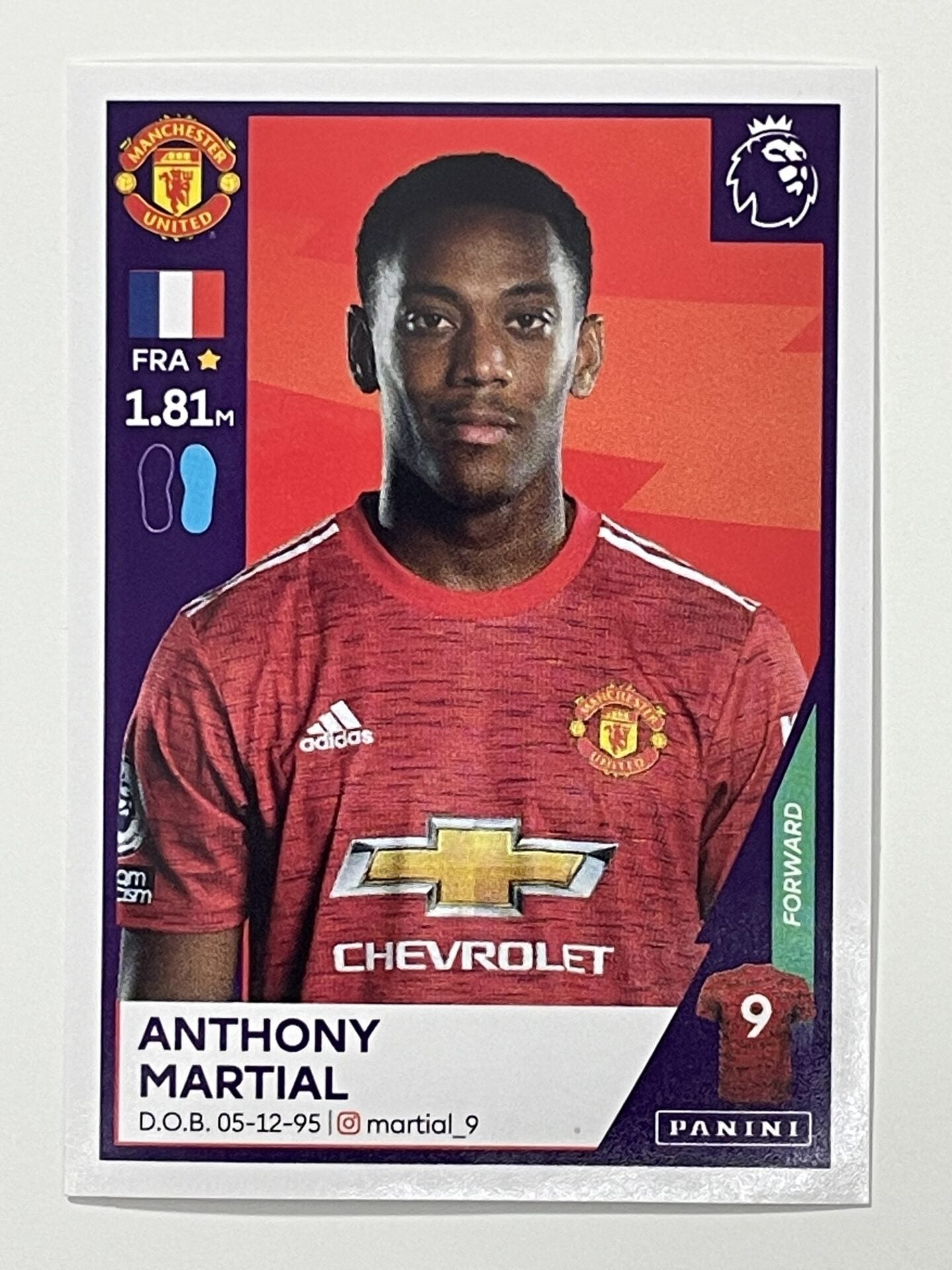 431 Anthony Martial Sticker Manchester United Premier League 2021 Football Sticker