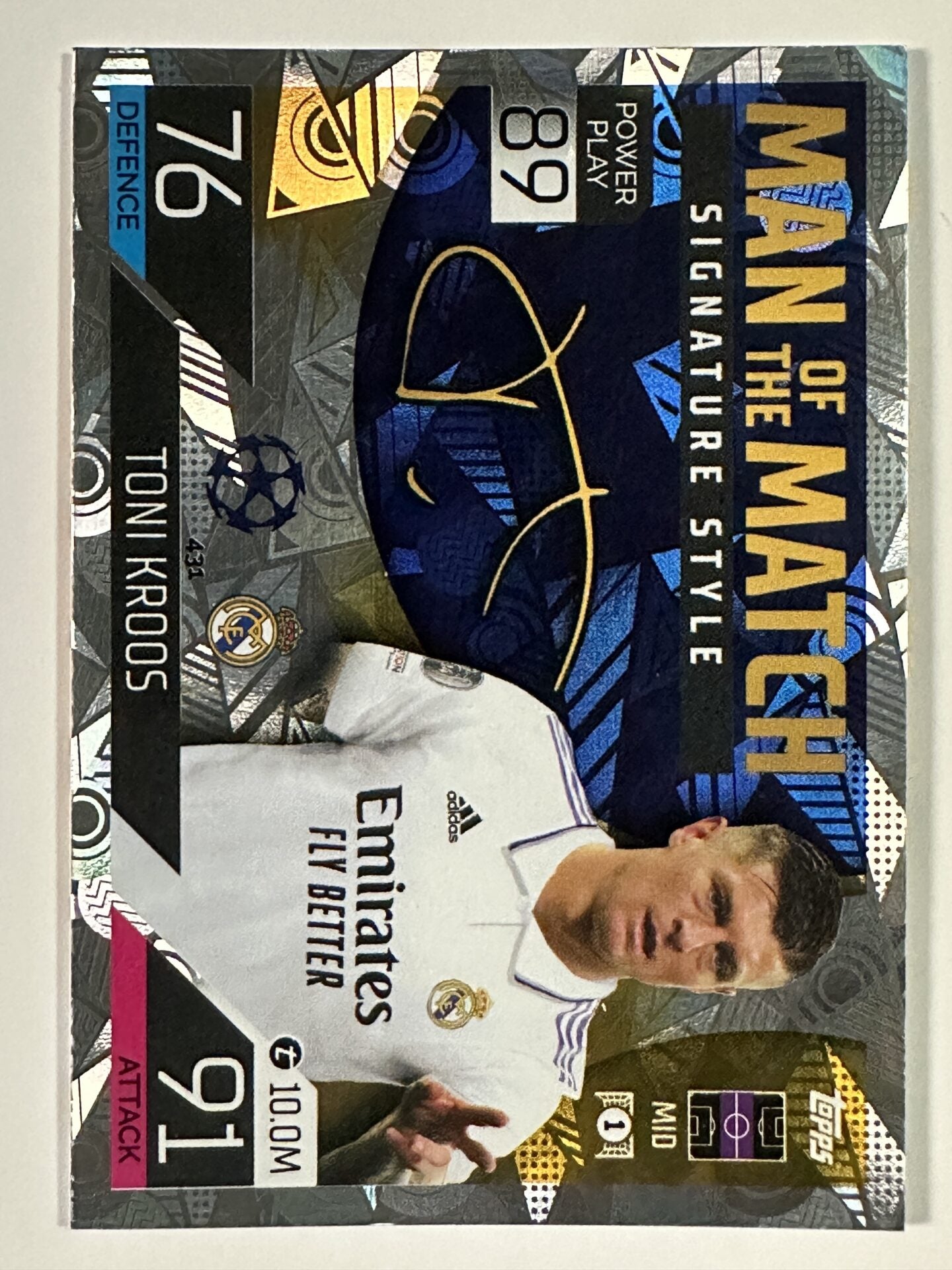 431 Toni Kroos Man of the Match Signature Style (Real Madrid) Topps Match Attax 2022:2023 Card