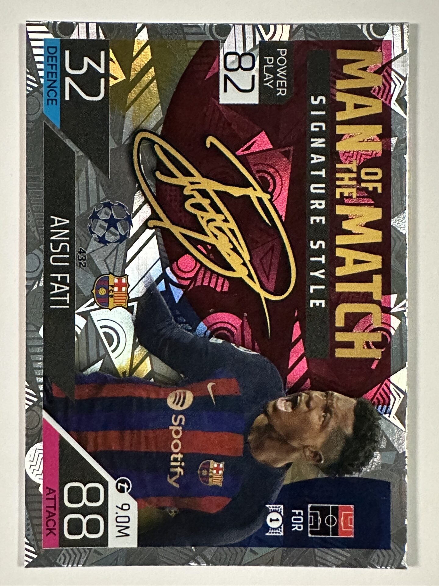 432 Ansu Fati Man of the Match Signature Style (Barcelona) Topps Match Attax 2022:2023 Card