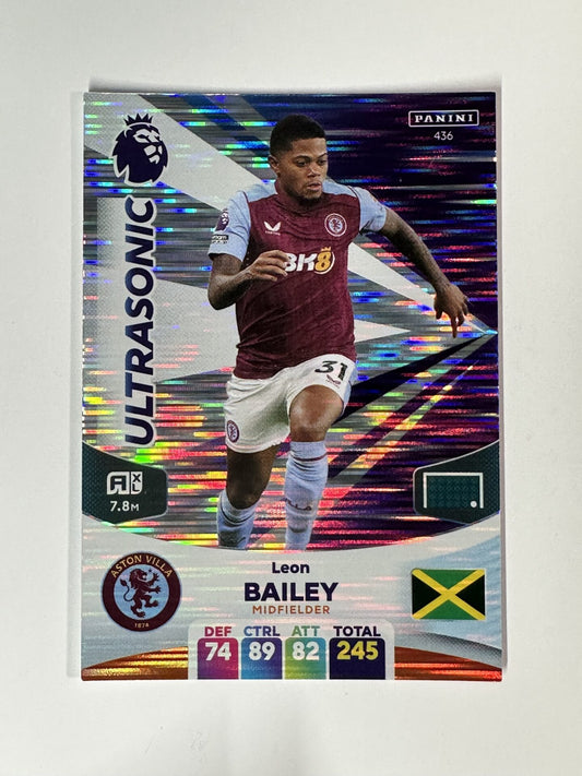 436 Leon Bailey Aston Villa Ultrasonic Panini Premier League Adrenalyn XL 2024 Card