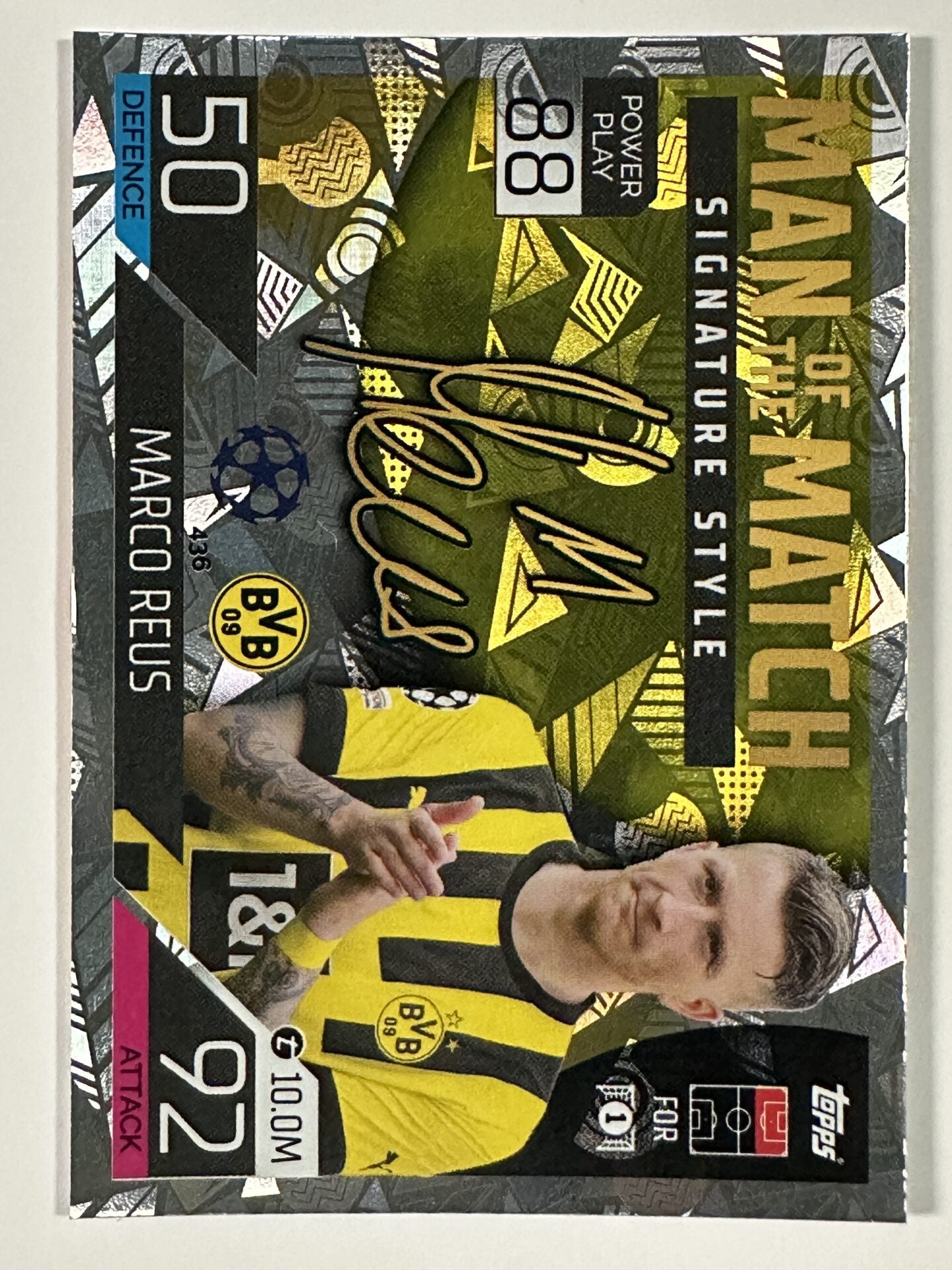 436 Marco Reus Man of the Match Signature Style (Borussia Dortmund) Topps Match Attax 2022:2023 Card