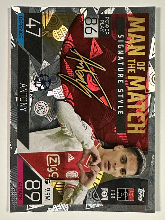 437 Antony Man of the Match Signature Style (Ajax) Topps Match Attax 2022:2023 Card