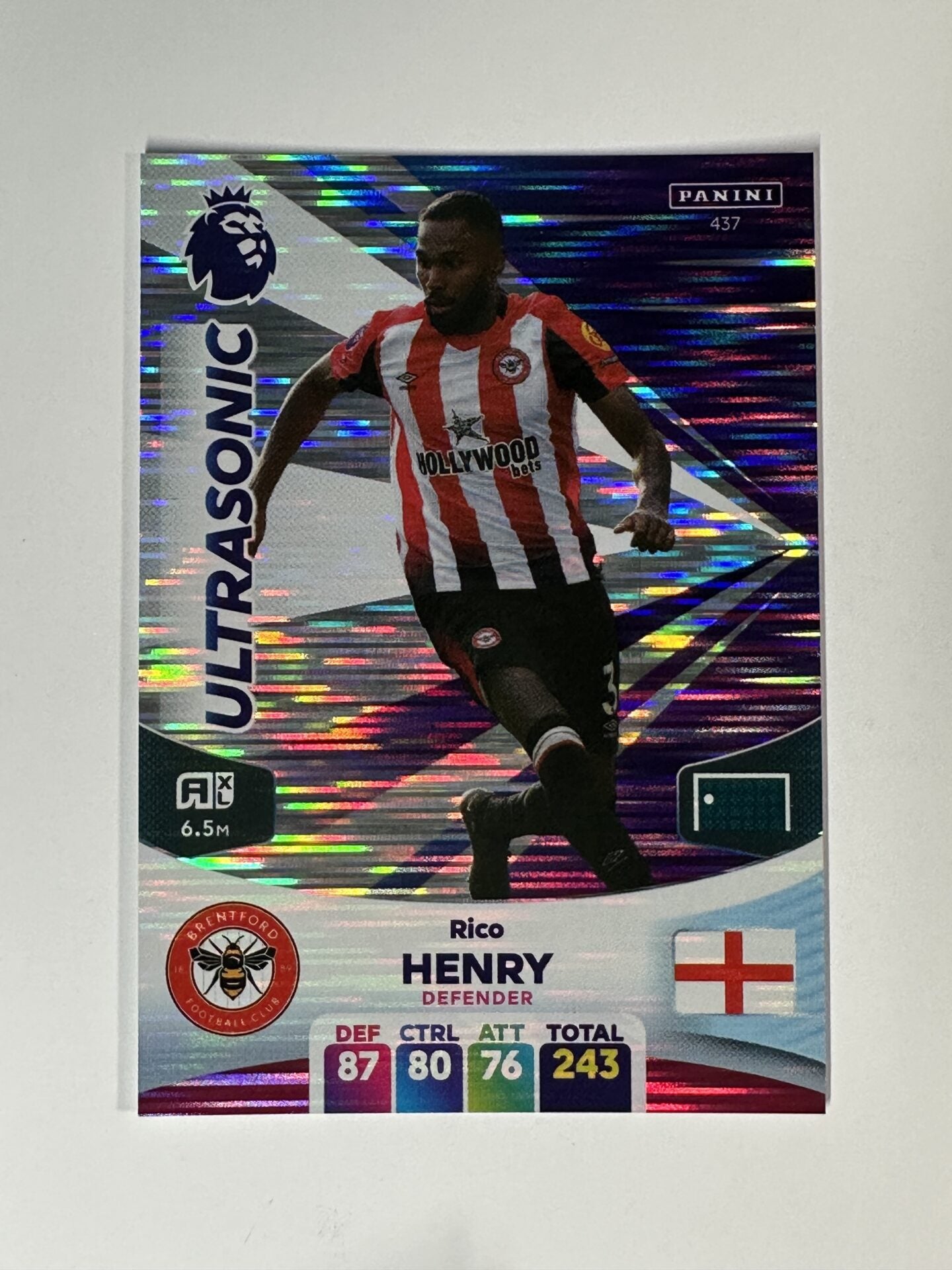 437 Rico Henry Brentford Ultrasonic Panini Premier League Adrenalyn XL 2024 Card