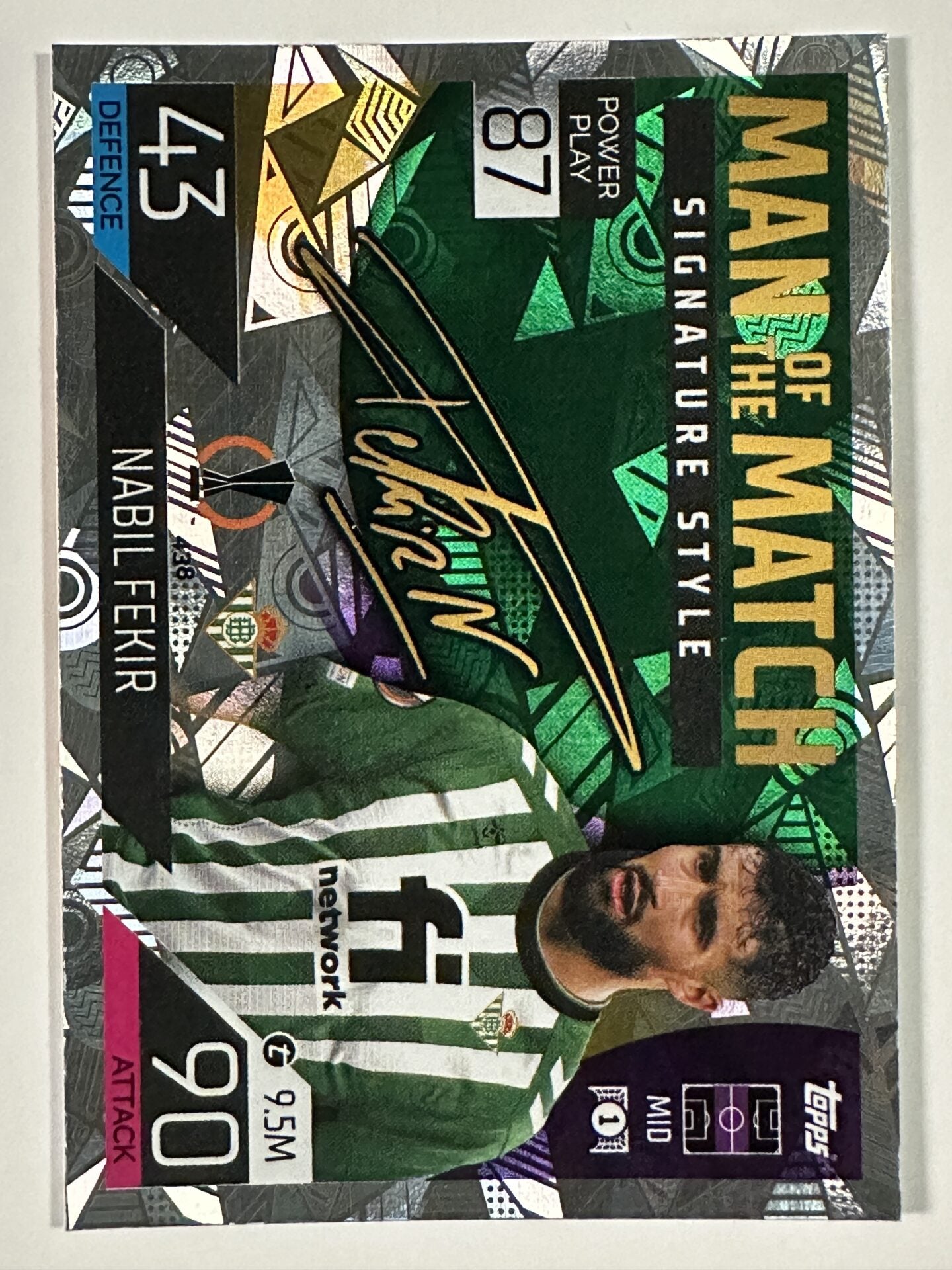 438 Nabil Fekir Man of the Match Signature Style (Real Betis) Topps Match Attax 2022:2023 Card