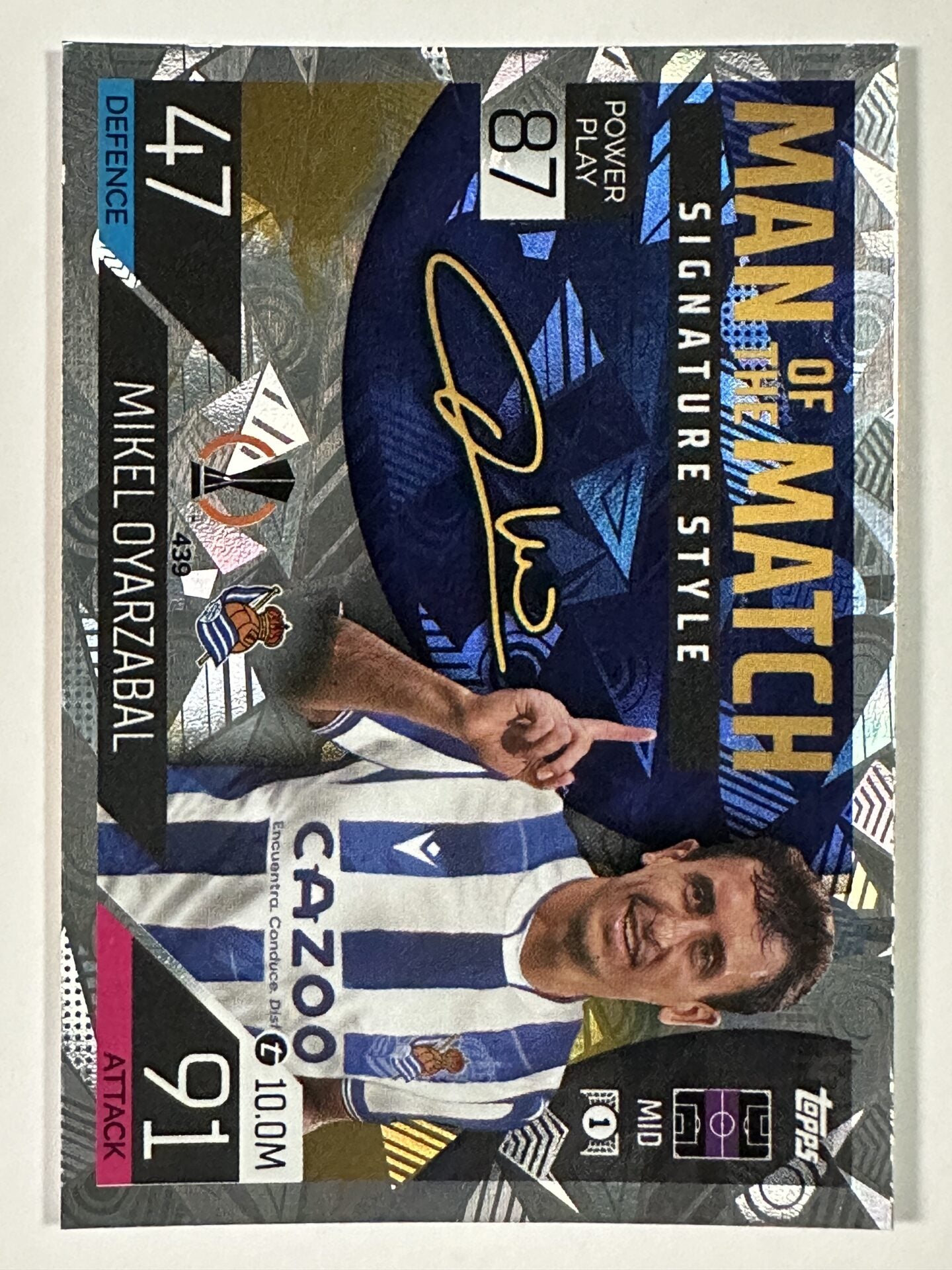 439 Mikel Oyarzabal Man of the Match Signature Style (Real Sociedad) Topps Match Attax 2022:2023 Card