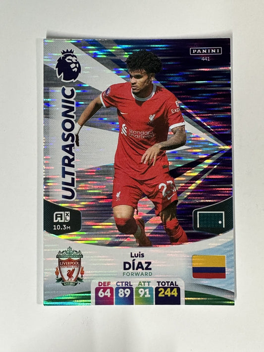 441 Luis Diaz Liverpool Ultrasonic Panini Premier League Adrenalyn XL 2024 Card