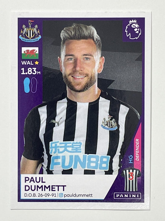 443 Paul Dummett Sticker Newcastle United Premier League 2021 Football Sticker