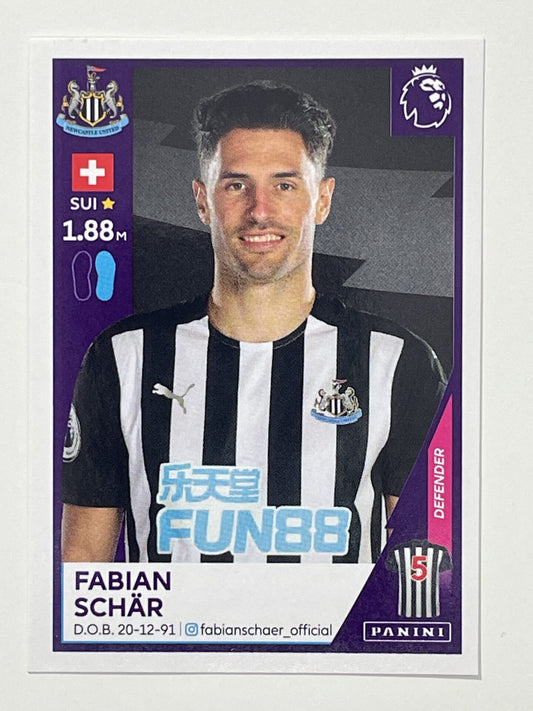 444 Fabian Schar Sticker Newcastle United Premier League 2021 Football Sticker