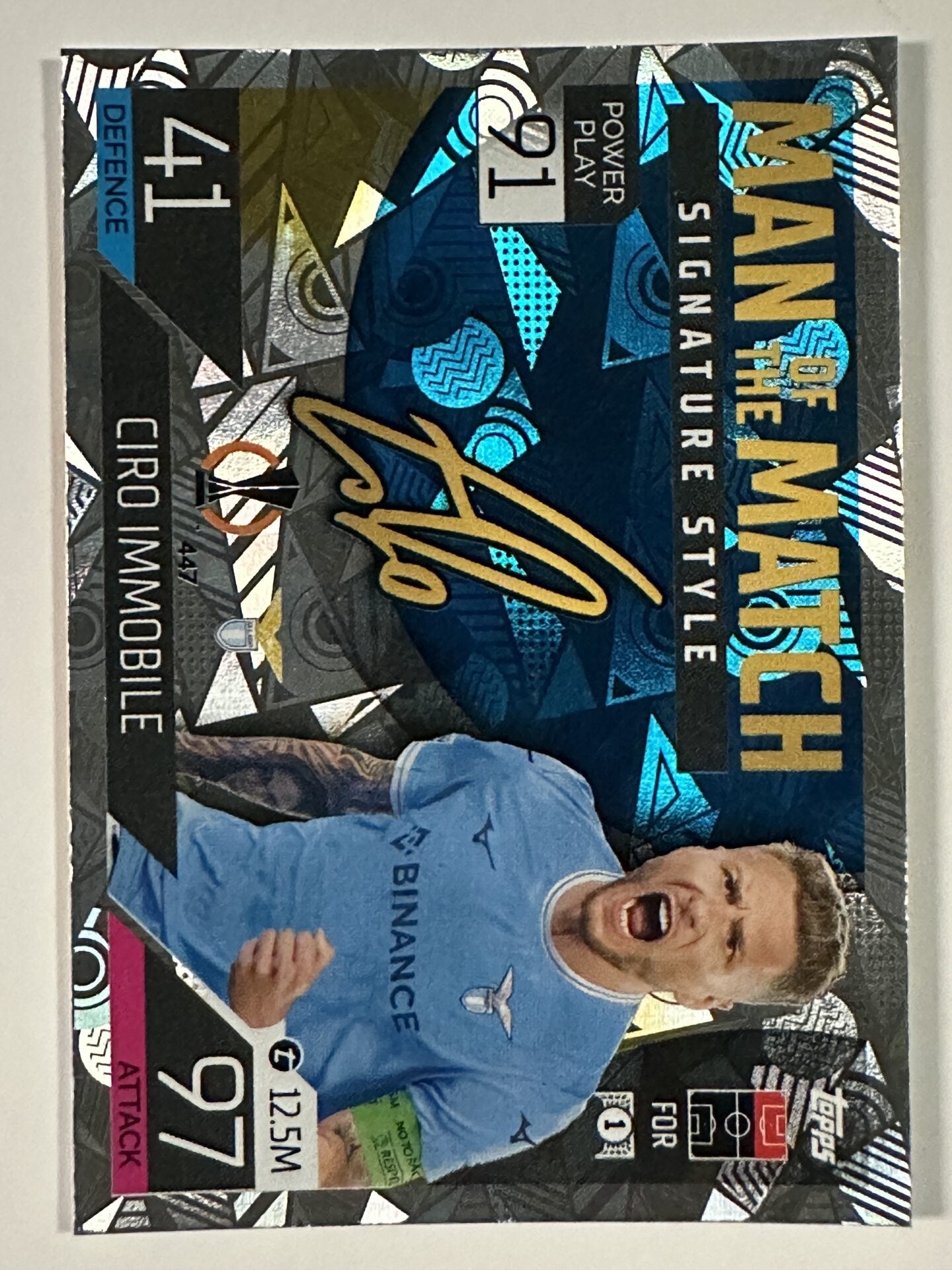 447 Ciro Immobile Man of the Match Signature Style (SS Lazio) Topps Match Attax 2022:2023 Card