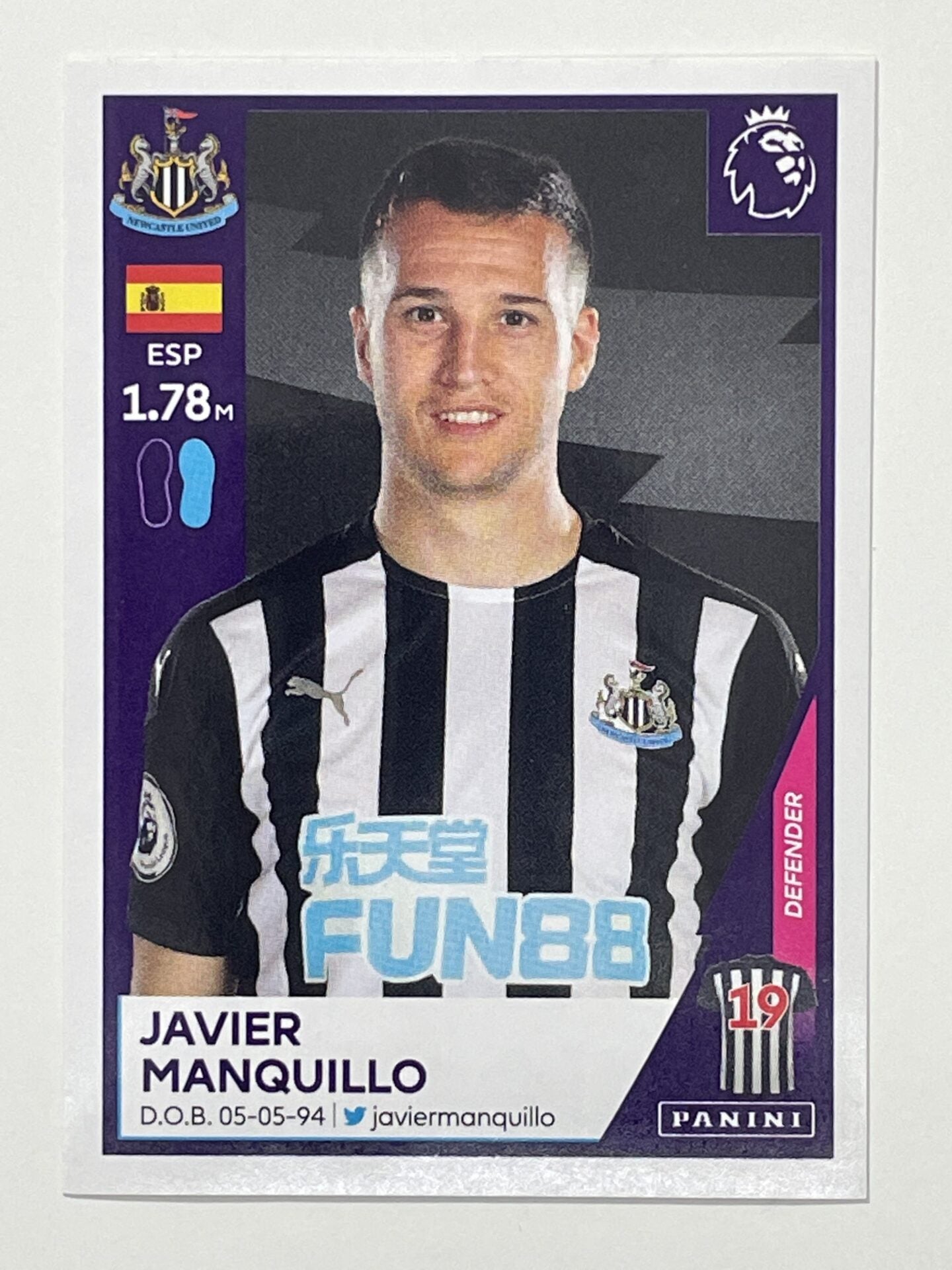 448 Javier Manquillo Sticker Newcastle United Premier League 2021 Football Sticker