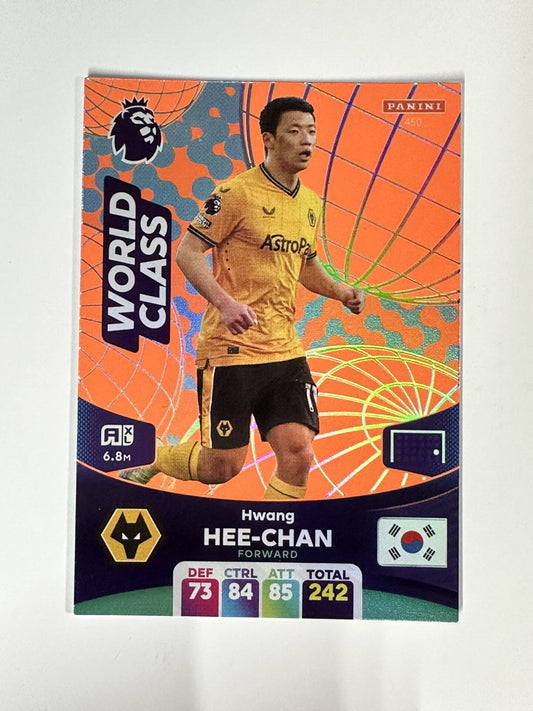 450 Hwang Hee-Chan Wolves World Class Panini Premier League Adrenalyn XL 2024 Card