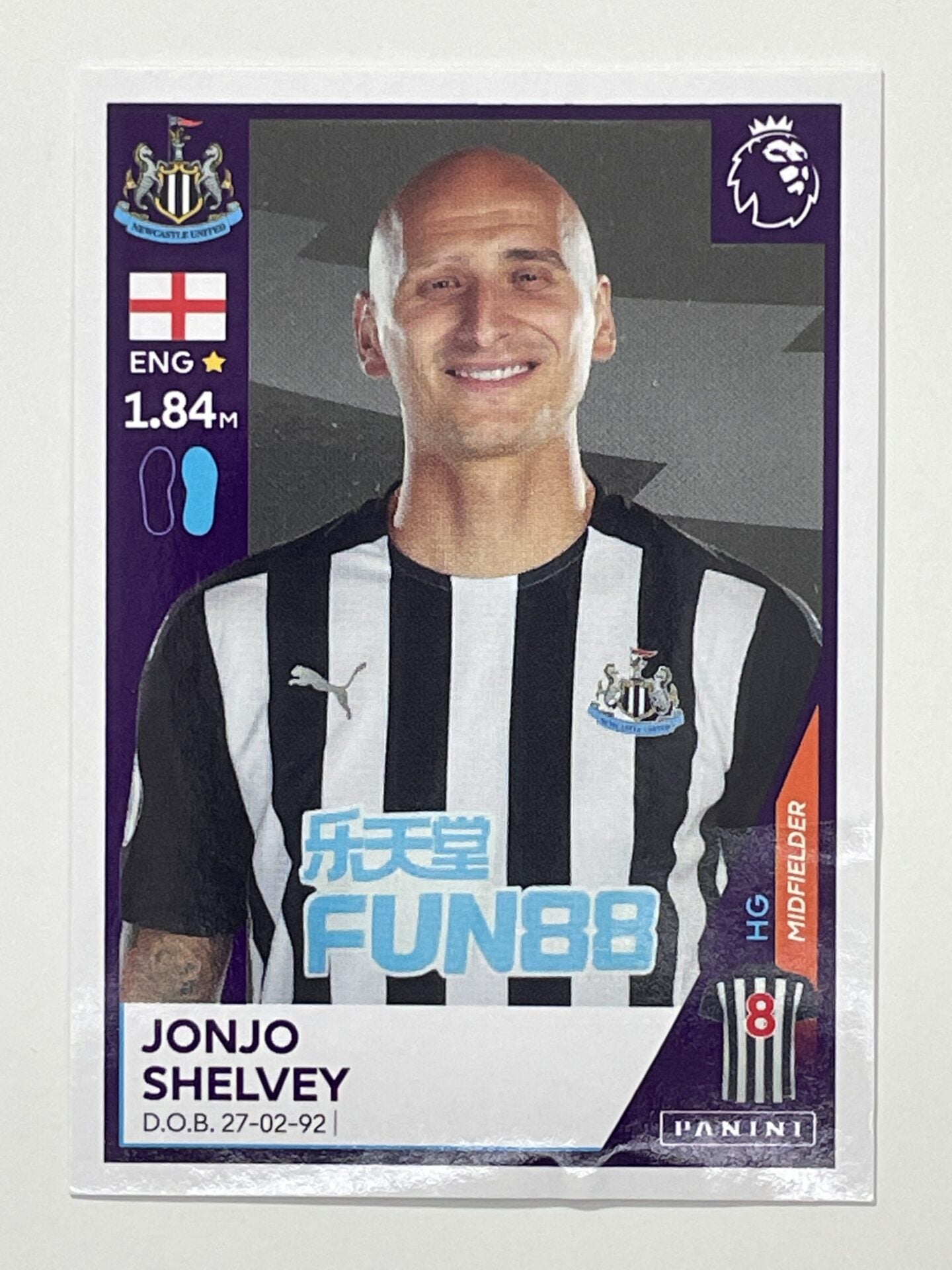 450 Jonjo Shelvey Sticker Newcastle United Premier League 2021 Football Sticker