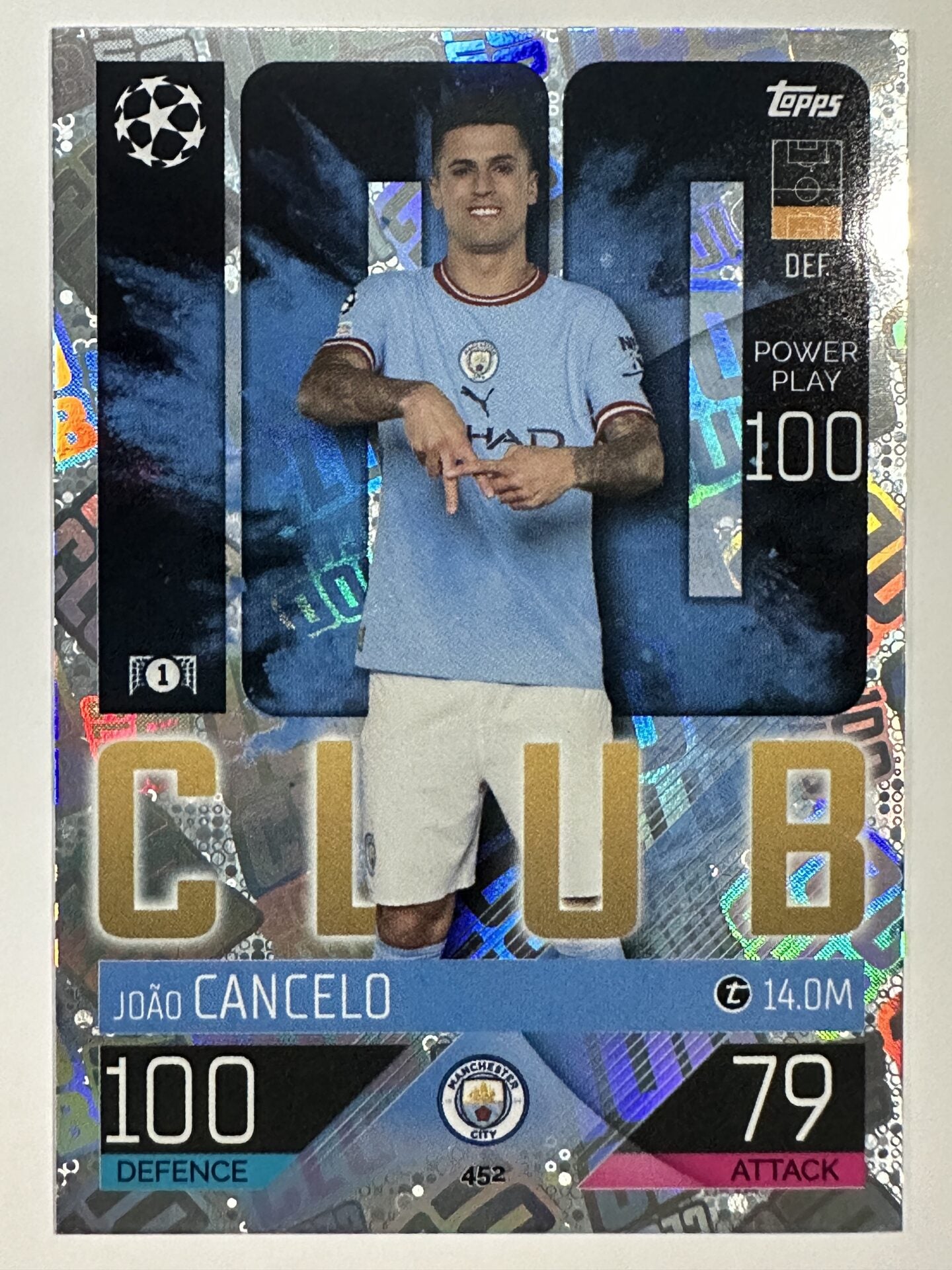 452 Joao Cancelo 100 Club (Manchester City) Topps Match Attax 2022:2023 Card