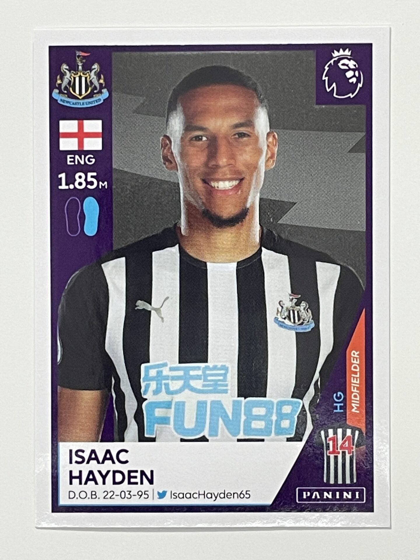 453 Isaac Hayden Sticker Newcastle United Premier League 2021 Football Sticker