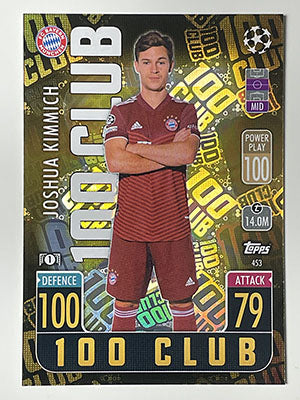 453.-Joshua-Kimmich-100-Club-FC-Bayern-Munchen-Match-Attax-2021-22-Topps-Football-Card