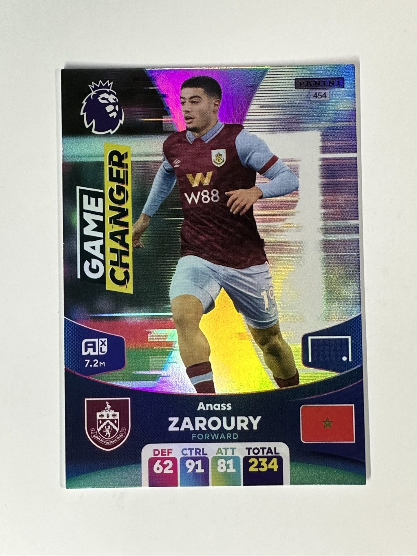 454 Anass Zaroury Burnley Game Changer Panini Premier League Adrenalyn XL 2024 Card