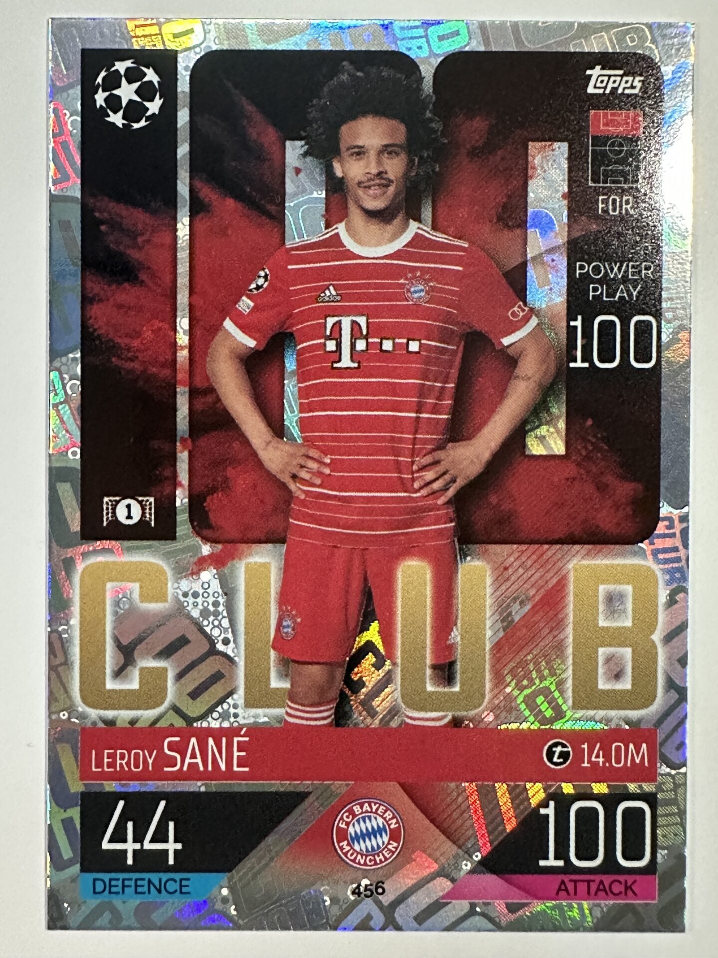 456 Leroy Sané 100 Club (Bayern Munich) Topps Match Attax 2022:2023 Card