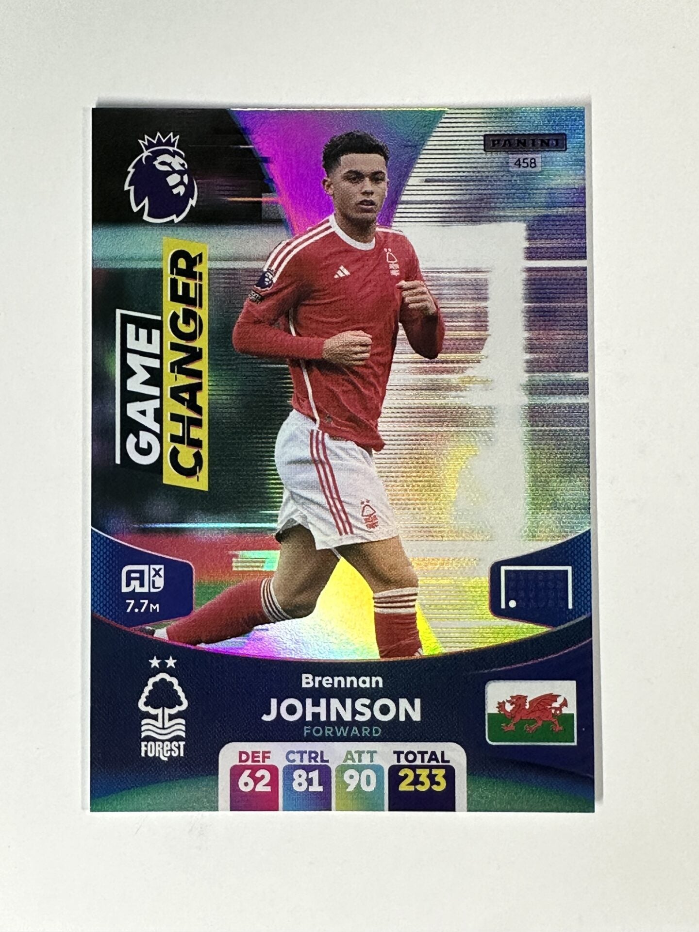 458 Brennan Johnson Nottingham Forest Game Changer Panini Premier League Adrenalyn XL 2024 Card