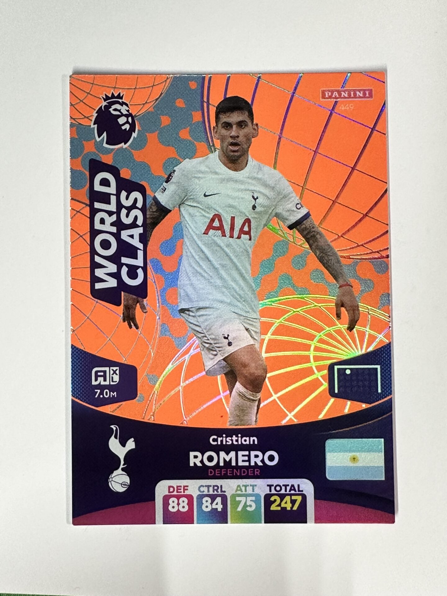 459 Cristian Romero Tottenham Hotspur World Class Panini Premier League Adrenalyn XL 2024 Card