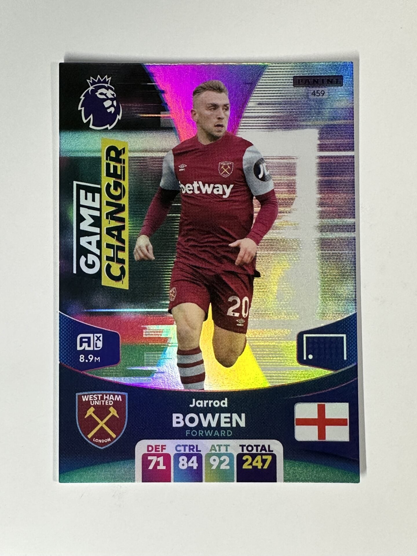 459 Jarrod Bowen West Ham Game Changer Panini Premier League Adrenalyn XL 2024 Card