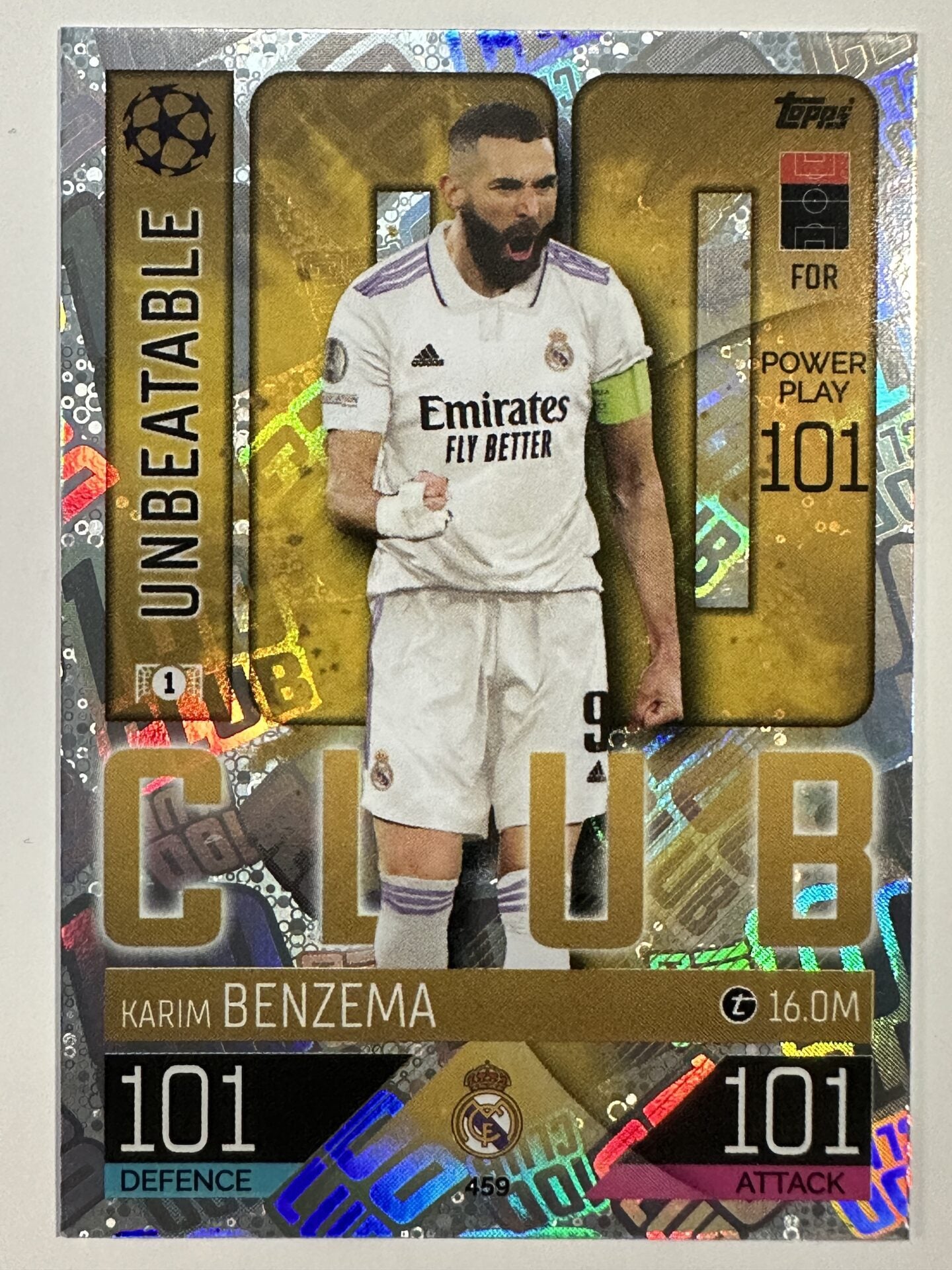 459 Karim Benzema 100 Club (Real Madrid) Topps Match Attax 2022:2023 Card