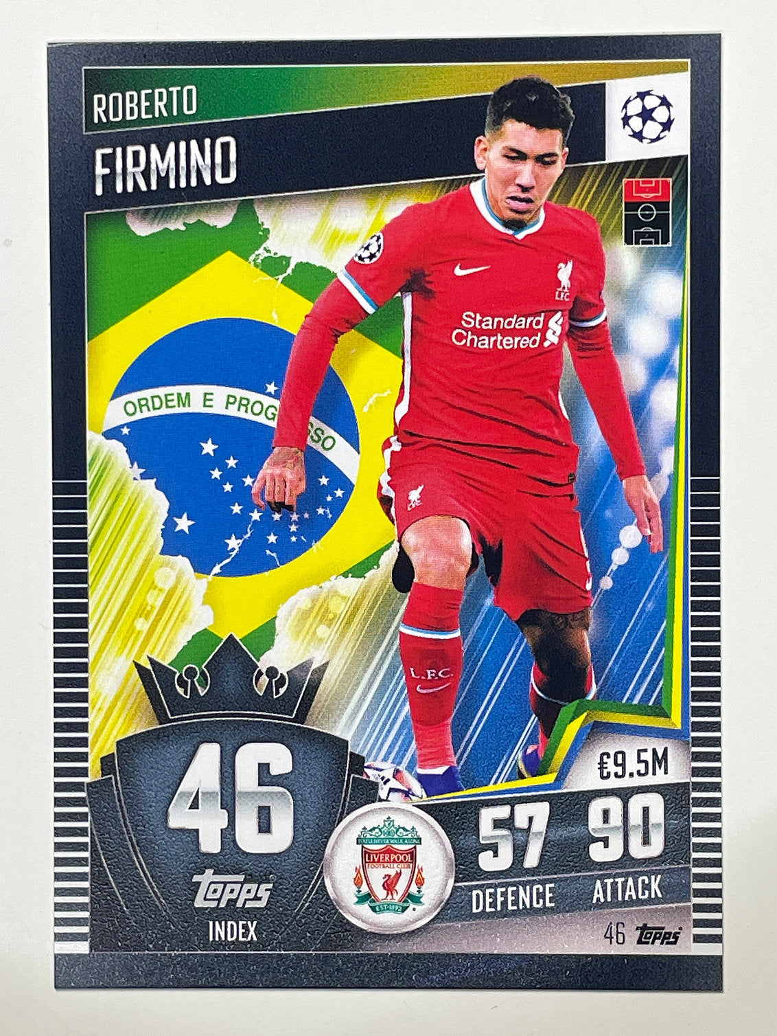 46. Roberto Firmino (Liverpool) Football Card &#8211; Match Attax 101 2021 Card