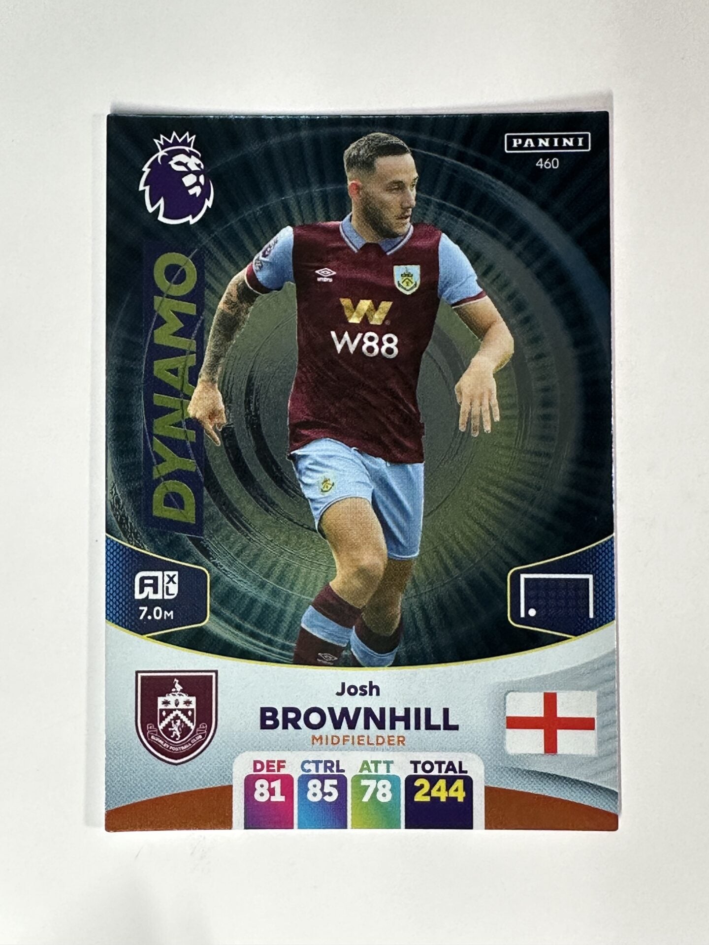 460 Josh Brownhill Burnley Dynamo Panini Premier League Adrenalyn XL 2024 Card