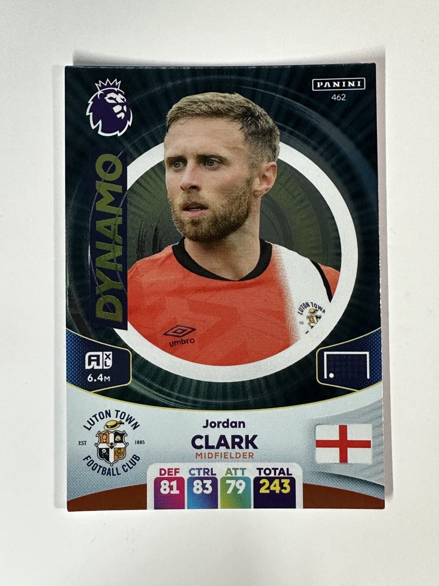 462 Jordan Clark Luton Town Dynamo Panini Premier League Adrenalyn XL 2024 Card