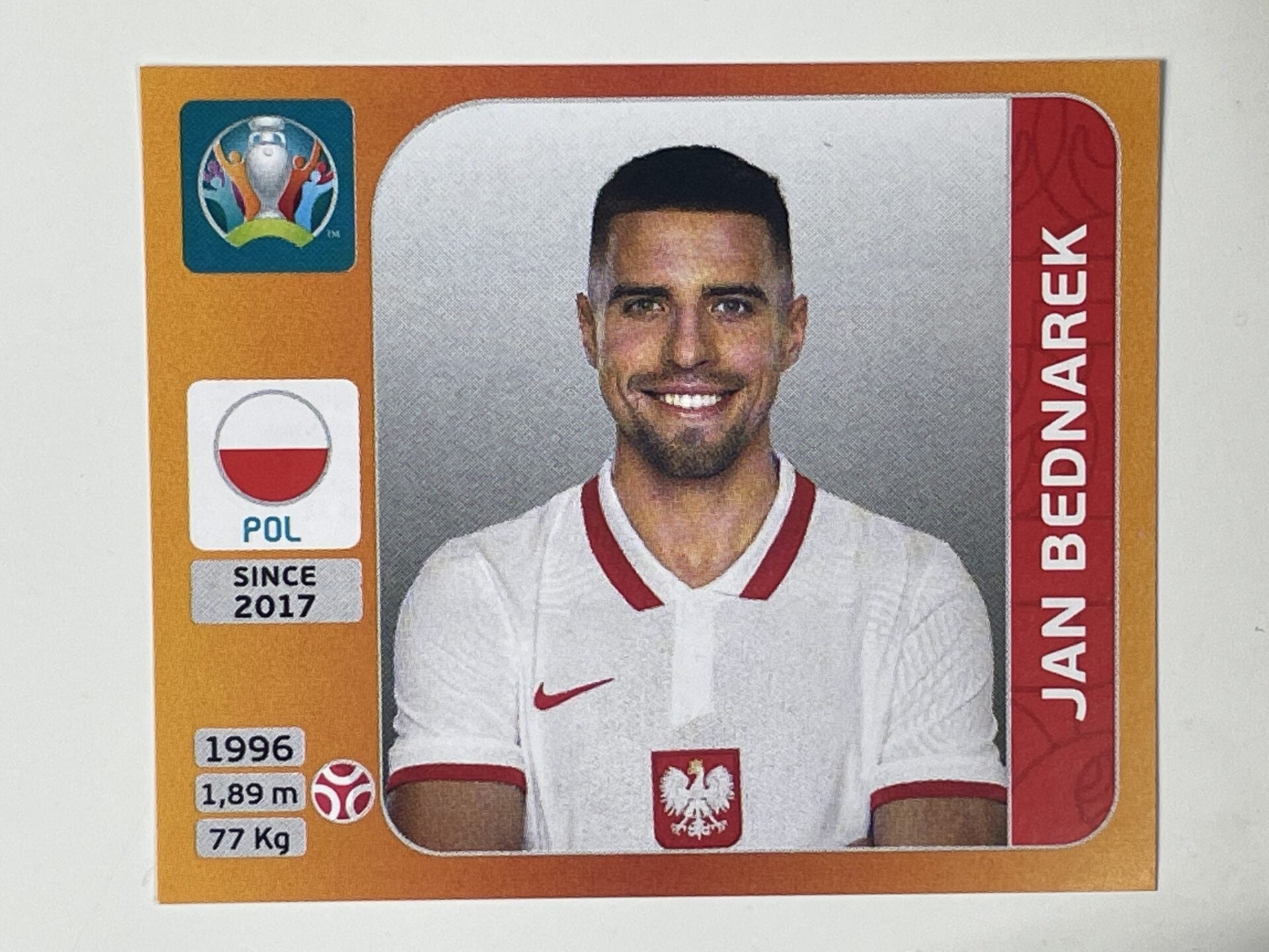 462. Jan Bednarek (Poland) &#8211; Euro 2020 Stickers