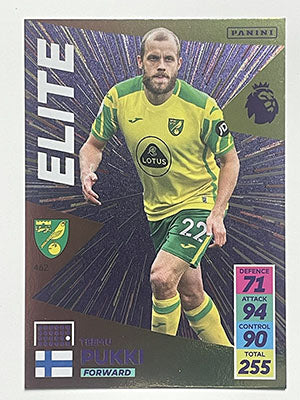 462.-Teemu-Pukki-Norwich-City-Elite-Panini-Adrenalyn-XL-2021-22-Card-Football