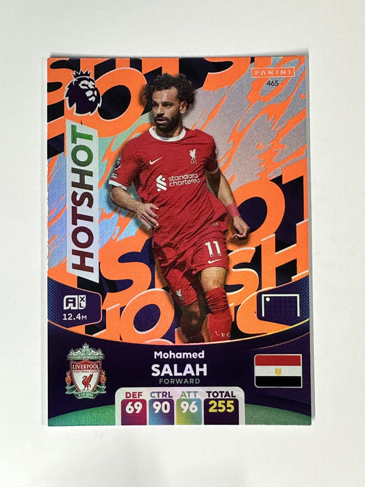 465 Mohamed Salah Liverpool Hotshot Panini Premier League Adrenalyn XL 2024 Card