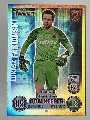 470.-Lukasz-Fabianski-Heritage-West-Ham-United-Match-Attax-2021-22-Topps-Football-Card