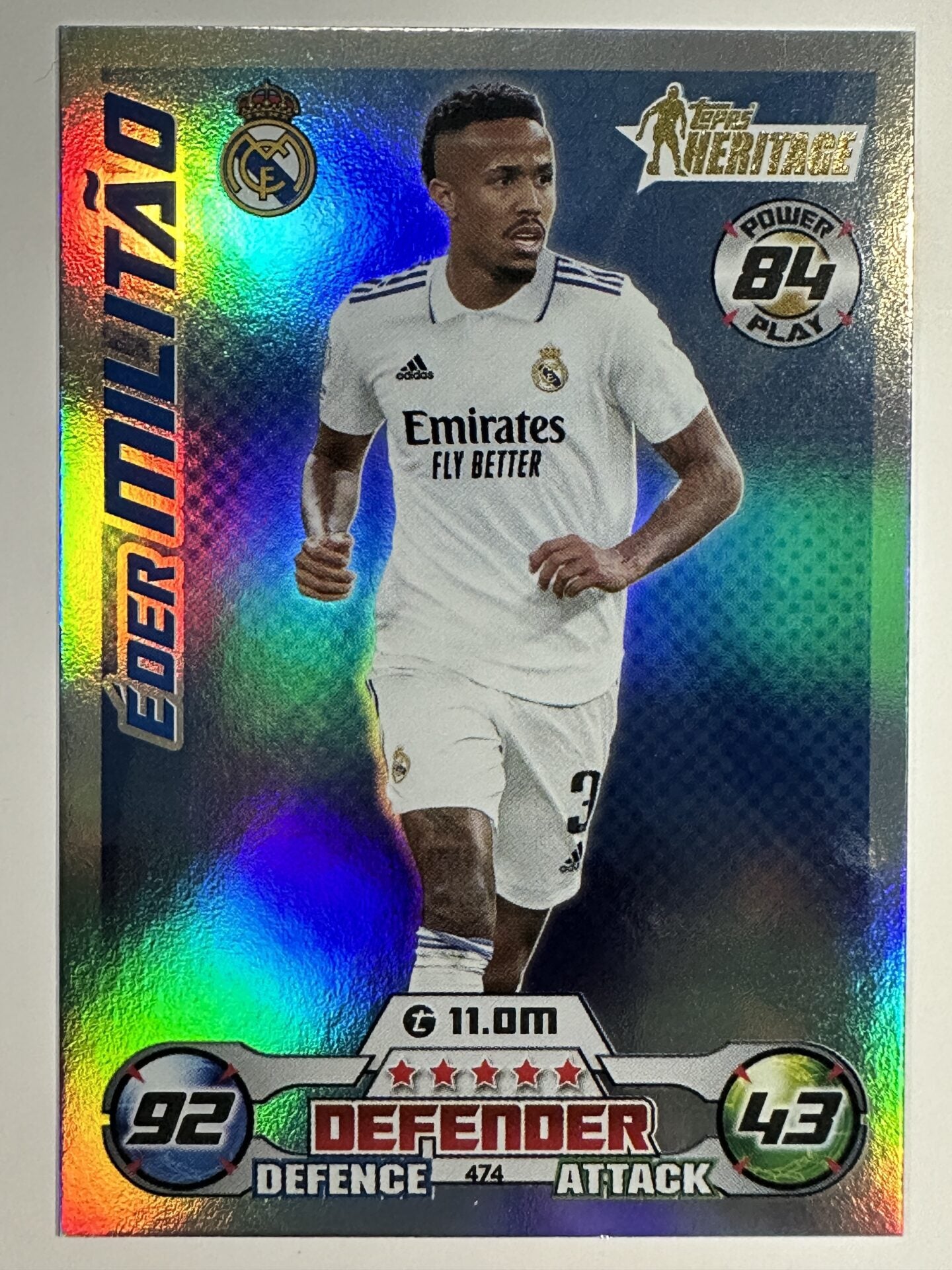 474 Eder Militao Heritage (Real Madrid) Topps Match Attax 2022:2023 Card