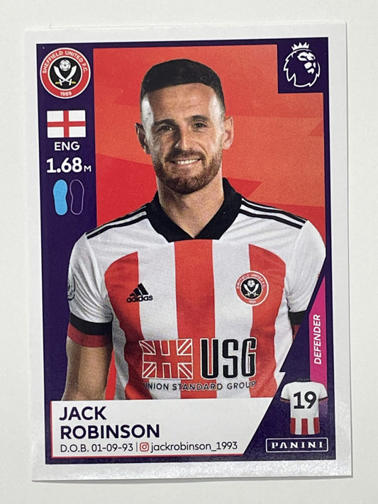 478 Jack Robinson Sticker Sheffield United Premier League 2021 Football Sticker